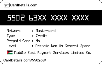 Card Details: 550263
