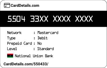 Card Details: 550433