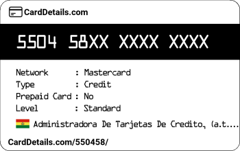 Card Details: 550458