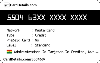Card Details: 550463