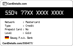 Card Details: 550477