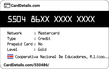 Card Details: 550486
