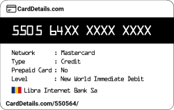 Card Details: 550564