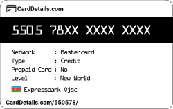 Card Details: 550578