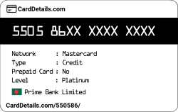 Card Details: 550586