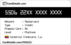 Card Details: 550622