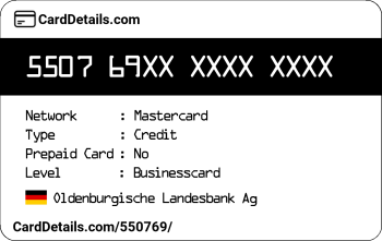 Card Details: 550769