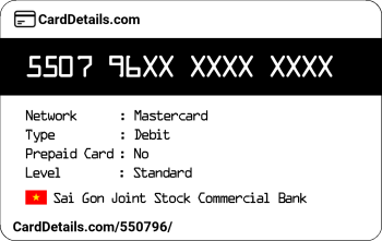 Card Details: 550796