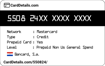 Card Details: 550824
