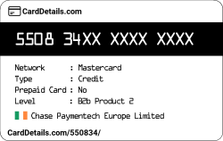 Card Details: 550834