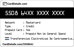 Card Details: 550864