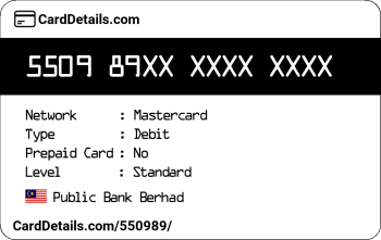 Card Details: 550989