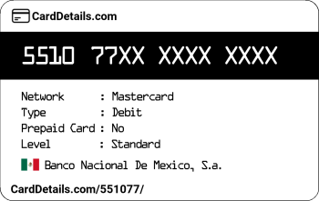 Card Details: 551077
