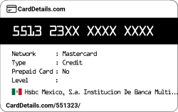 Card Details: 551323