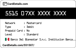 Card Details: 551507