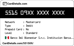 Card Details: 551509