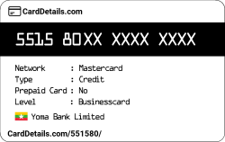 Card Details: 551580