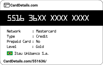 Card Details: 551636