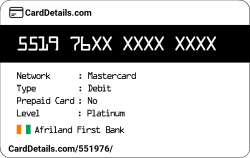 Card Details: 551976
