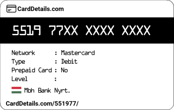 Card Details: 551977