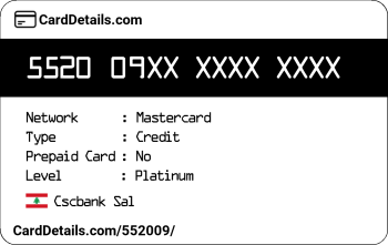 Card Details: 552009