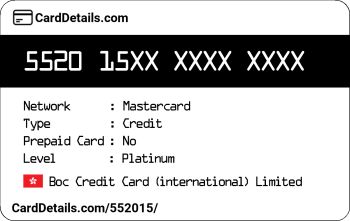 Card Details: 552015