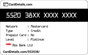 Card Details: 552038