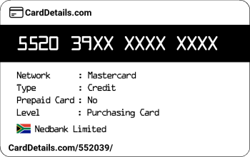 Card Details: 552039