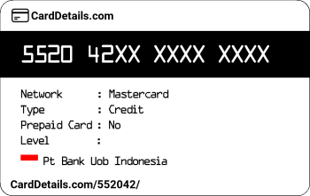 Card Details: 552042