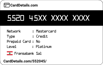 Card Details: 552045