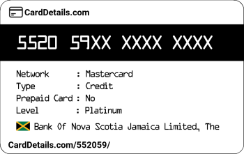 Card Details: 552059