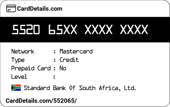 Card Details: 552065