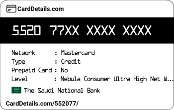 Card Details: 552077