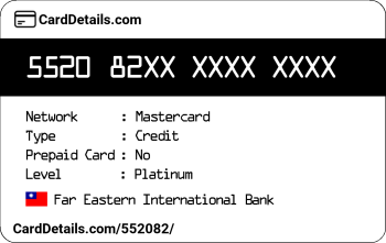 Card Details: 552082