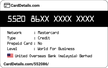 Card Details: 552086