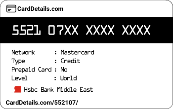 Card Details: 552107