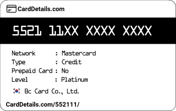 Card Details: 552111