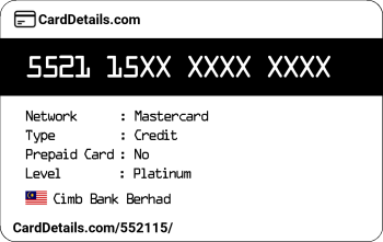 Card Details: 552115