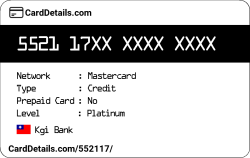 Card Details: 552117