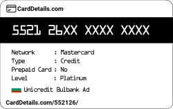 Card Details: 552126