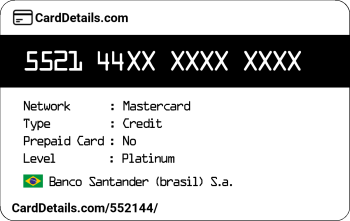 Card Details: 552144