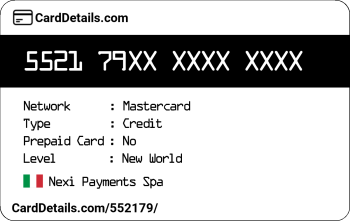Card Details: 552179