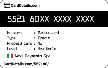 Card Details: 552180