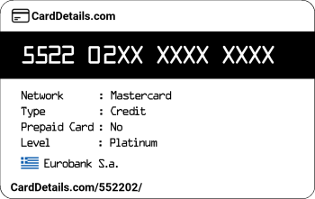 Card Details: 552202