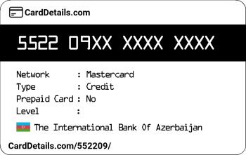 Card Details: 552209
