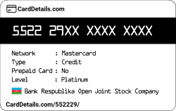 Card Details: 552229