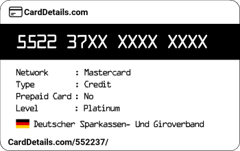 Card Details: 552237