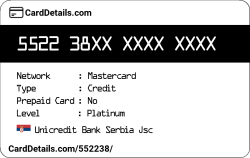 Card Details: 552238