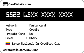 Card Details: 552265