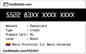 Card Details: 552283